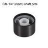 sourcing map 5pcs Potentiometer Knob Knurled Shaft Black Aluminum Smooth