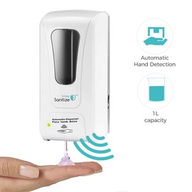 Simply Sanitize Automatic Dispenser, 27cm x 13cm x 12cm, Red