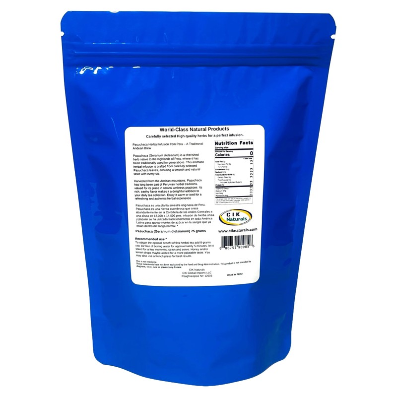 Pasuchaca Herbal Infusion Tea Andean Geranium Value (75g) Geranium dielsianum