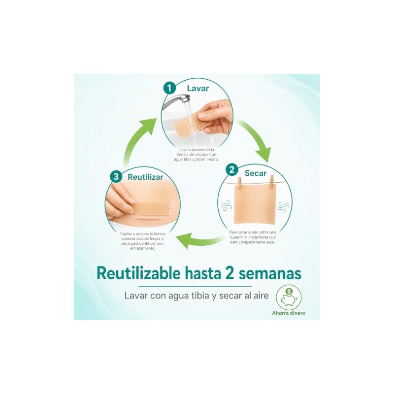 Parches Silicona Cicatrices Láminas Reutilizables Cesárea Acné