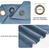 Topfinel Slate Blue 96 Inches Long Velvet Room Darkening Curtains,Dusty