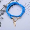 Cybche Punk Vinyl Heishi Bead Bracelet Blue Heishi Bracelet Gold