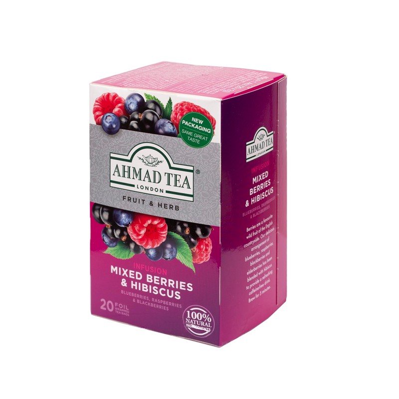 Ahmad Tea Herbal Tea, Mixed Berries & Hibiscus Teabags, 20