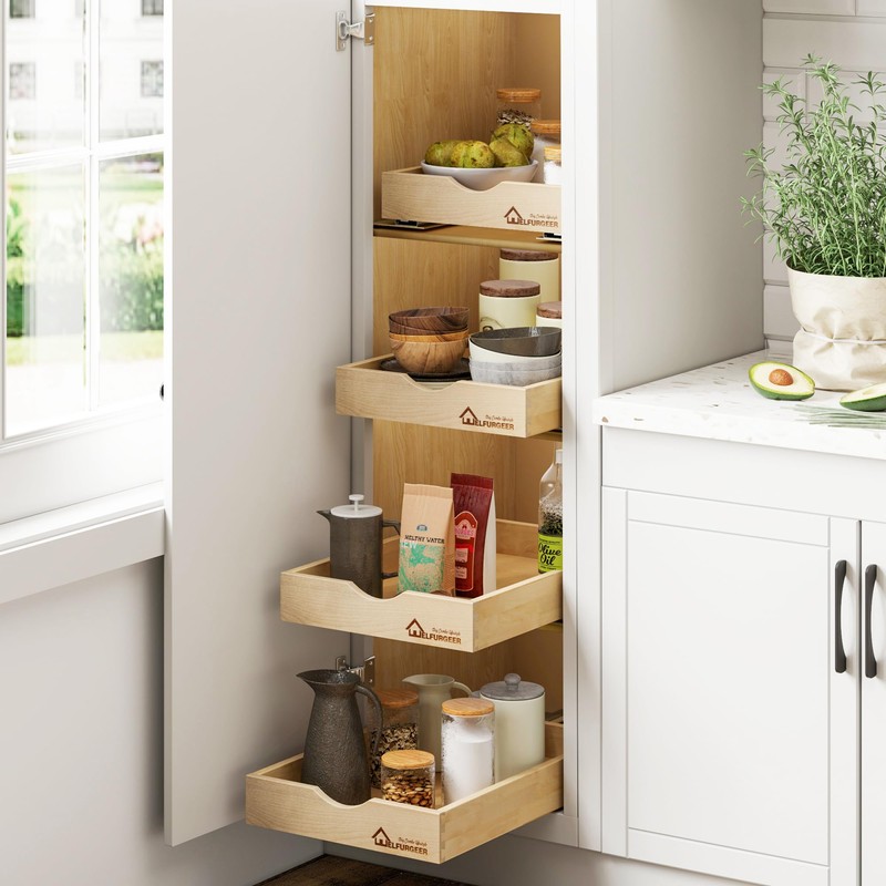 WelFurGeer Pull Out Drawers for Kitchen Cabinets, Pull Out Cabinet