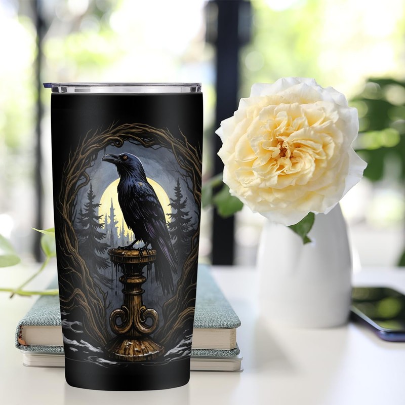 Crow Gifts 20 oz Tumbler, Raven Stainless Steel Insulated Water