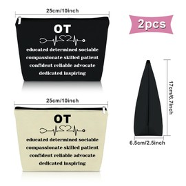 Sazuwu 2PCS Occupational Therapist Gifts Makeup Bag Certified Occupational Therapy Assistant Gifts OT Therapist Gifts for Women Cosmetic Bag OT Teacher Appreciation Gifts Birthday Gifts