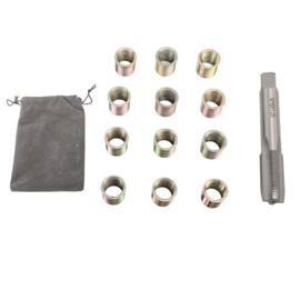 Thread Repair Tools 12Pcs Stainless Steel Inserts with 1Pc Screw Tap Spark Plug Thread Hole Repair Kit