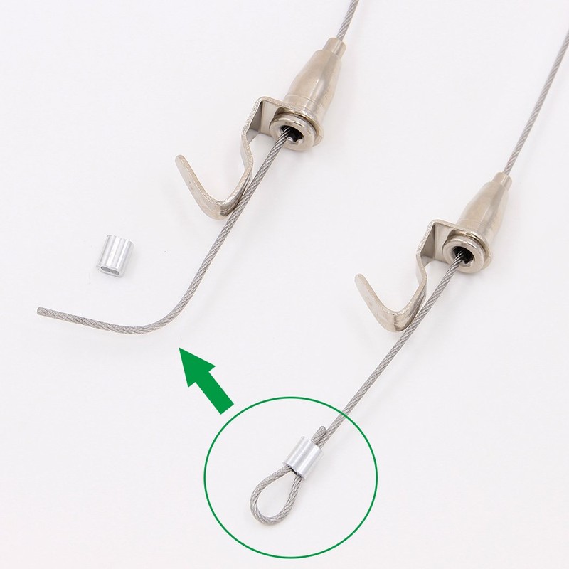 INIBUD Picture Rail, Wire Hooks, Set of 10, Stainless Steel,