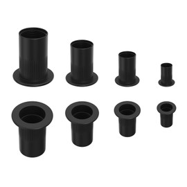 QISHENG 100 PCS Black 1/4"-20 Stainless Steel SAE Rivet Nuts,Stainless Steel 18-8 A2(304) Nut,Home Nut
