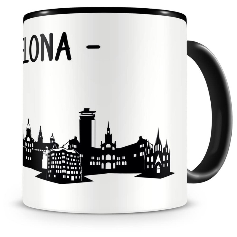 Samunshi® Barcelona Skyline Coffee Cup / Tea Cup Height 95