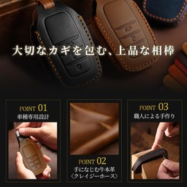 Krovat Toyota Key Case, Harrier Rankle 250 Smart Key Case, Elegant Style of Genuine Leather, Yaris Cross Accessories, Corolla Cloth Rankle 300, 3 Buttons/Black