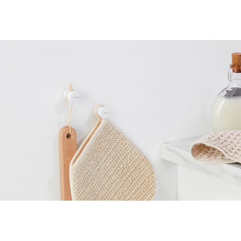 Brabantia MindSet Handtuchhaken, 2 Stück, Mineral Fresh White