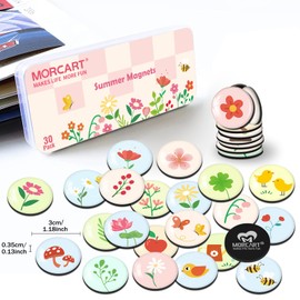 MORCART 30PCS Summer Magnets for Fridge Cute Decoration Magnets Gift for Refrigerator Locker Whiteboard Decorative Magnetic Board Cabinets Classroom Office Cubicle