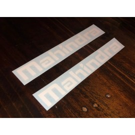 Mahindra 4x4 Tractor 8inch White Sticker Vinyl Decal 2 Pack Loader Backhoe