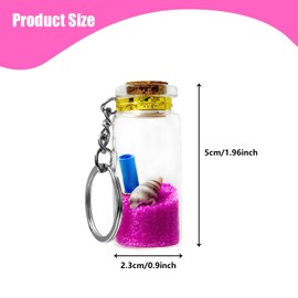 MaNeaz Pink Gift Love Gift for Partner Love Gifts for Women Anniversary and Adults as Wedding Anniversary Romantic for Women and Men Floating Wish Bottle with Keyring