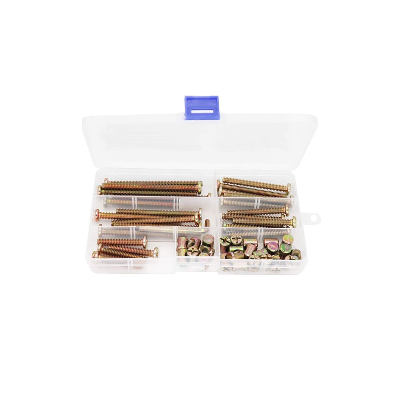 50pcs 1/4-20" Baby Bed Hardware Replacement Kit, Zinc Plated Hex