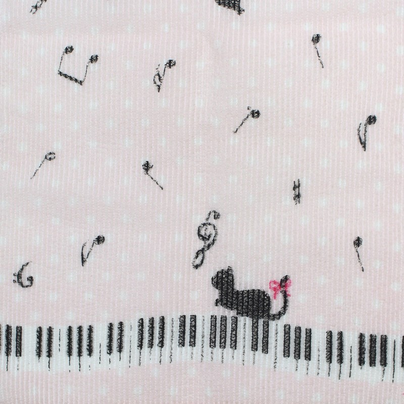 ko-zikanpani- naironbodyitaoru 25 X 100 cm Cats and Music Note Pink 501850 
