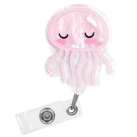 Badge Holder Retractable Card Holder Cute Jellyfish ID Card Holder Nurse Accessories Funny Jellyfish Badge Reel Badge Reel for Nurses Doctors Teachers