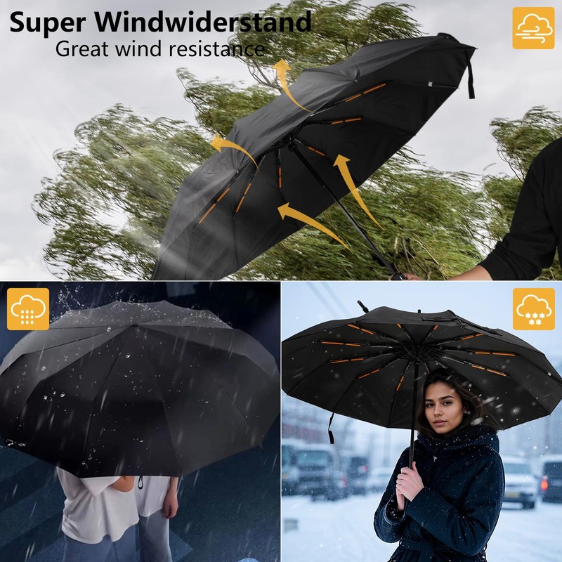 Romon Automatic Umbrella, Stormproof, Compact UV Protection, Ideal for On