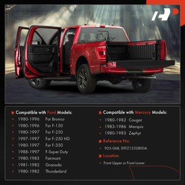 A-Premium Door Hinge Assembly Compatible with Ford F-150 Bronco 1980-1996, F-250 F-350 1980-1997, F-250 HD 1997, F-Super Duty, Fairmont, Granada, Thunderbird & Mercury Cougar, Marquis, Zephyr