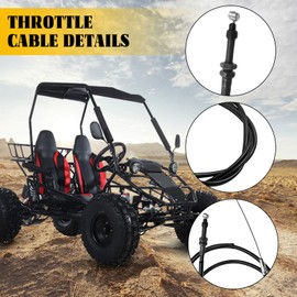 GOIRTUTSS 85 Inch Go Kart Throttle Cable fit for Coleman KT196, for Predator 196cc/212cc/224cc 6.5HP Engines, for Hisun HS200GK Off-Road Go Kart Mini Bike