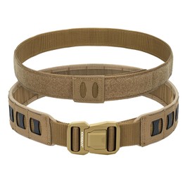 IDOGEAR SPORTS Tactical Heavy Duty Belt Quick Release MOLLE Belt With 1.5"/2" Inner Outer For Men Outdoor Paintball Airsoft(coyote brown,Large(38"-42"))