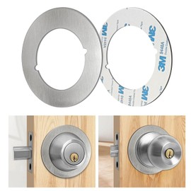 MOSECYOU Door Knob Backing Plates Round Version, Satin Nickel, Thick, Door Reinforcement Plate, Scar Plates for Door Knob/Deadbolt, Door Handle Cover Filler Fixing Repair Backplate
