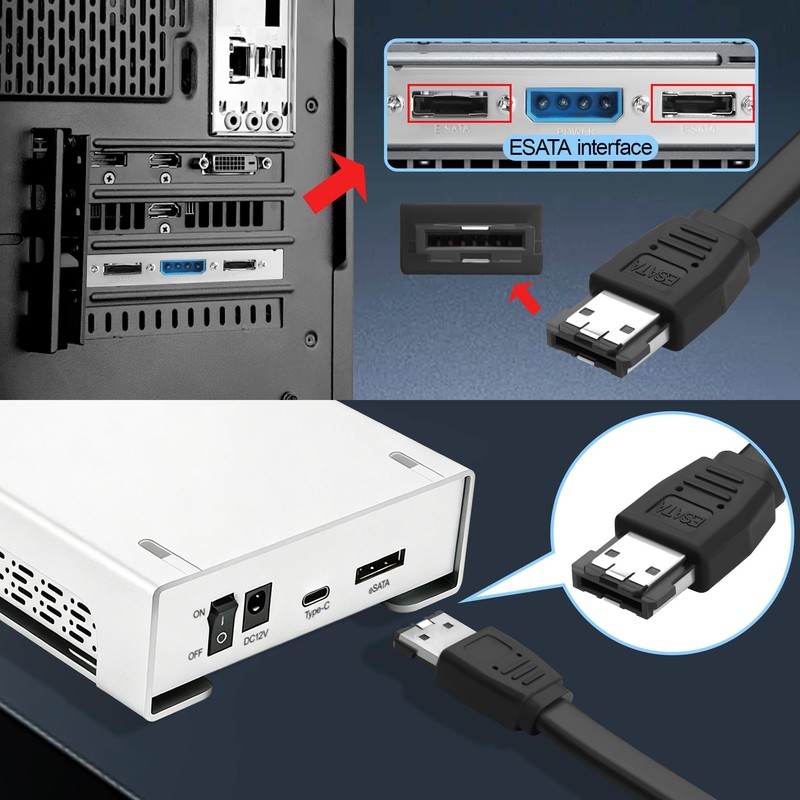 ELFJMZP eSATA to eSATA Cable, 6Gbps SATA III Female to