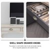Cabilock 6Pcs Shell Furniture Pulls Antique Drawer Knobs Cup Decorative