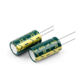 PENGLIN 10pcs Electrolytic Capacitors Aluminum Electrolytic Capacitors 25V 1000UF 105℃ 10X17mm High Frequency Low Resistance Long Life (25V 1000μF)