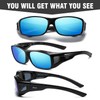 DUCO Wraparound Fitover Glasses Polarized Wear Over Sunglasses for Men