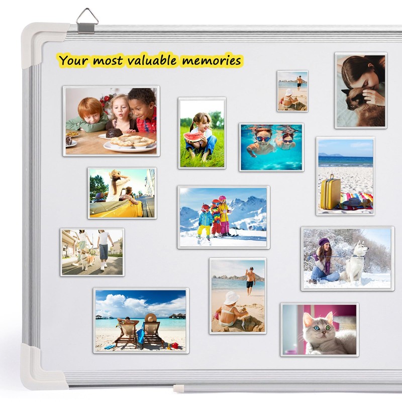 KikoSkool Magnetic Photo Pocket Refrigerator 20 Pack, Hold White 2.5X3.5