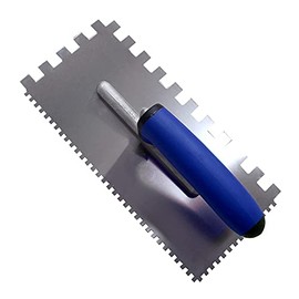 Karl Dahm Buttering Floating Trowel Blue I Tile Trowel with 4 mm & 12 Teeth I Smoothing Trowel with Soft Grip I Easy Tile Laying with Professional Tile Tool - 12320