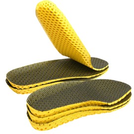 Aomig Elastic Shock Absorbing Foam Shoe Insoles, Breathable Honeycomb Sneaker Replacement Inserts Insole, Adult Unisex Replacement Shoe Insole, Inserts Shoe Insoles against Odour for Trekking, Running