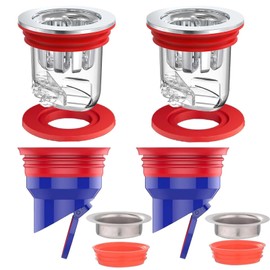 Odour Trap Shower Set of 4 42-53 mm Odour Trap Floor Drain 2 Pieces 33-45 mm Proof Floor Drain for Sewer Drains Backflow Preventer Odor Proof Floor Drain