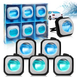 SCENTORINI Car Air Freshener, Car Air Freshener with Vent Clip, Ocean Breeze New Car Scents Air Freshener, Car Fresheners Long Lasting, Pack of 6