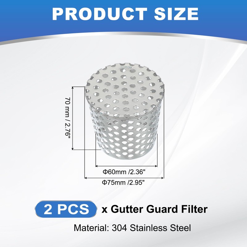 PATIKIL Gutter Guard Filter 3"-2.4", 2 Pcs PVC Termination Cap