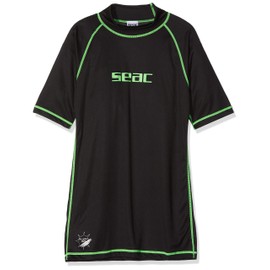 SEAC Men's Rash Guard T Black, Short Sleeve, Sun Protection 97.5%, M
