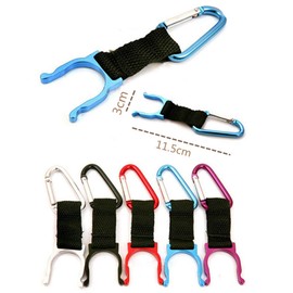 Water Bottle Holder, Bottle Holder, Bottle Hook, Set of 5, with Carabiner, 5 Colors, For Outdoor Climbing, Camping, Hiking, Hydration (5 Pieces/Random Color)