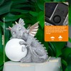 Euiroet 8.6" Solar Dragon Garden Statue,LED Figurine Light,Resin Outdoor Sculpture,Solar