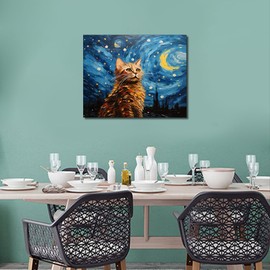 Paint by Numbers Cat Painting by Numbers for Adults Cute Kitten Abstract Art Children Painting by Numbers Children on Canvas Starry Sky Painting by Numbers for Adults Beginners 16 x 20 Inches