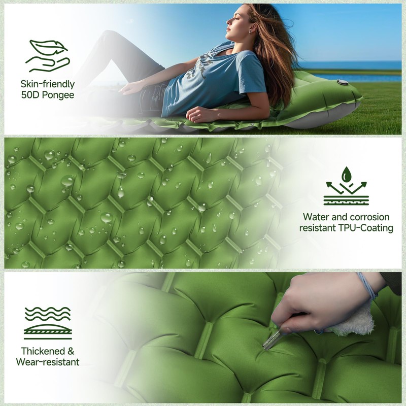 BITIWEND Sleeping Mat, Self-Inflating Camping Air Mattress, 200 x 68