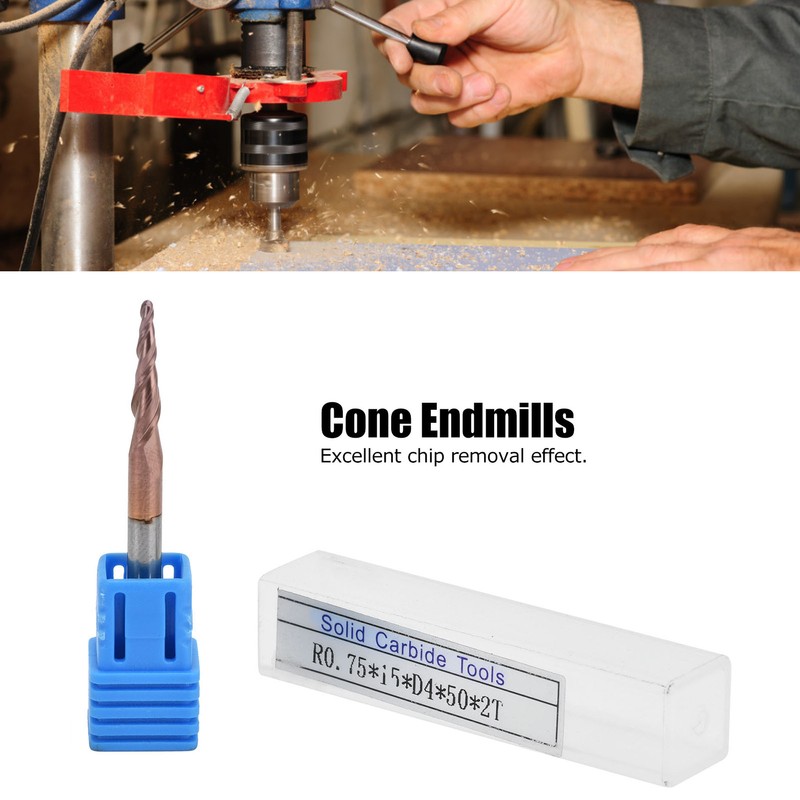 Tapered End Mills Strong Durable Long Service Life Excellent Chip