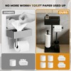 Freestanding Toilet Paper Holder Stand with Shelf for 7 Rolls,