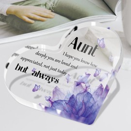 Saeifin Christmas Gifts for Aunt, Aunt Happy Birthday Gifts from Nephew,Cute Gifts for Aunt, Scratch Resistant Sculpture- Acrylic Sign Table Decor for Home, Thank You Thanksgiving Gift for Aunt