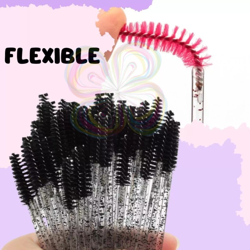 Universo en Linea 100 Cepillos Desechables Glitter Extensión De Pestañas