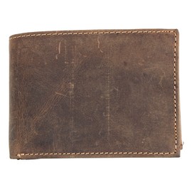 FLW-HL Natural Strong Genuine Leather Wallet with No Logo or Marking, brown, Casual