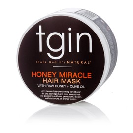 Thank God It's Natural tgin Honey Miracle Hair Mask for Natural, Dry, Curly Type 3c and 4c Hair - 12 oz - Deep Conditioner
