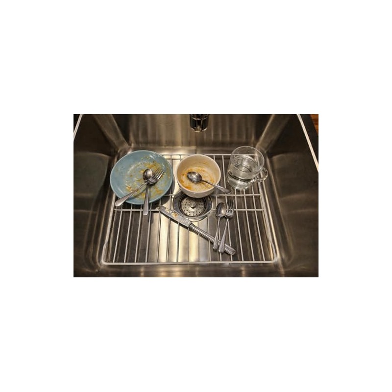SOFINNI Sink Protectors for Kitchen Sink Bottom with White Coating