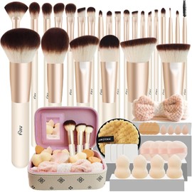 Brochas de Maquillaje Profesional 49 piezas – Set completo con estuche y accesorios